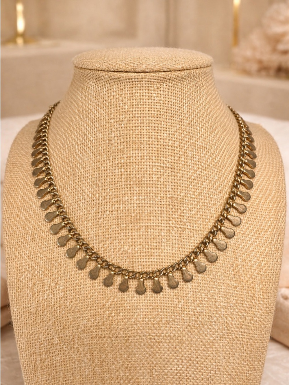 Gold Dangle Disc Chain Necklace - Women Jewelry
